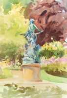Picture of the Week: <p>There is a lovely bronze statue of a Peter Pan like child in the rose garden, with birds and animals at the base. I am sure many children have tried to climb it.</p>